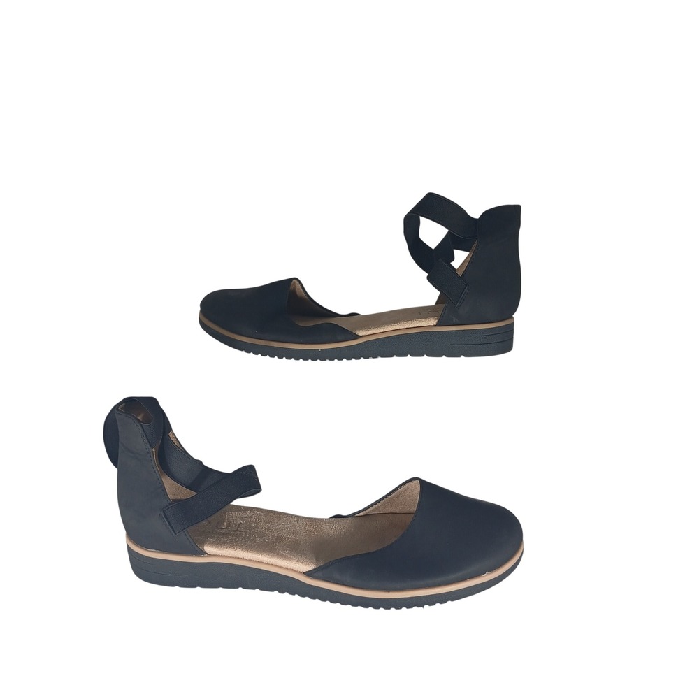 Soul Naturalizer Intro Flats 10M Black Elastic Strap Comfort D'Orsay Shoes